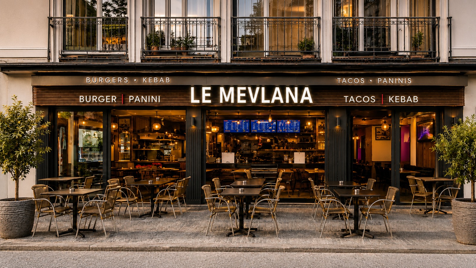 Façade et terrasse Le Mevlana